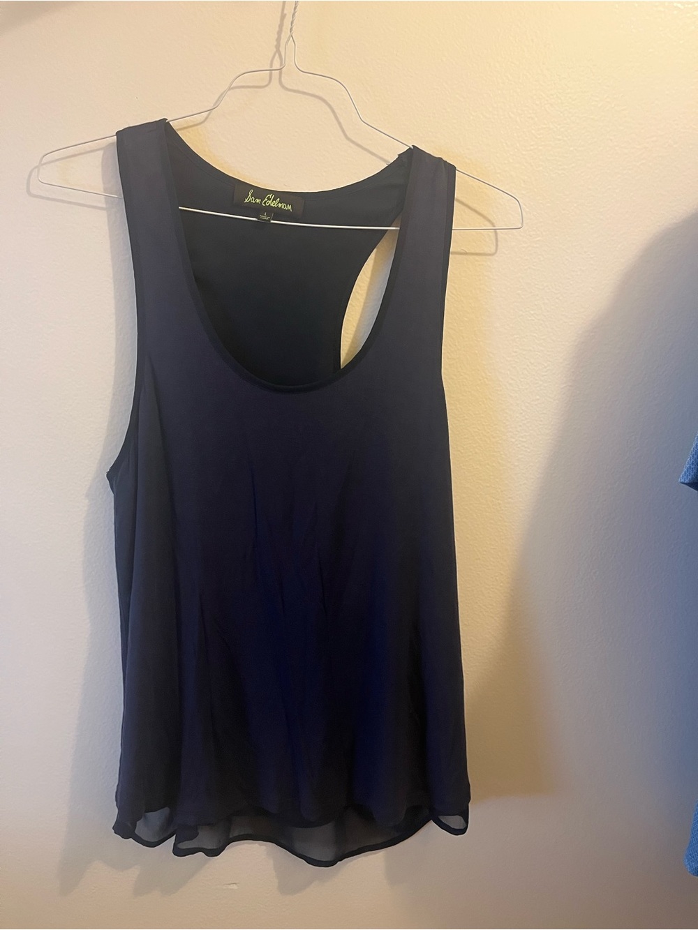 Sam Edelman Navy Scoop Neck Sleeveless Tank Top